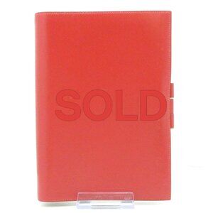 HERMES Globetrotter - Red Box Calf Circle W Agenda 341-070425